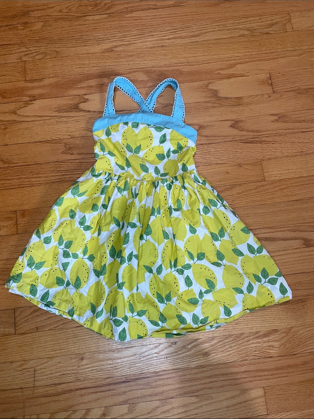 Mini Boden Lemon Retro Sun Dress size 7-8